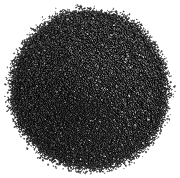 A mound of 30 mesh crumb rubber granulate