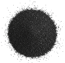 A mound of 40 mesh crumb rubber granulate