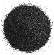 A mound of 50 mesh crumb rubber granulate